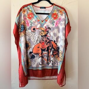 Fashion express cowboy western poncho size S/M
Colorful lightweight